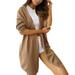 Mid-Length Lazy Cardigan Coat Sweaters Women's Autumn And Winter Cardigan Coat Elegant for Office Lady Camel M