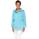 Dennis Basso Water Resistant Anorak Jacket with Detachable Hood, Blue, XXS, $61