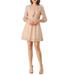 Allegra K Women's Ruffle Neck V Neck Puff Sleeve Dresses