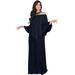 KOH KOH Long Strapless Cocktail Evening Off The Shoulder Cold Sexy Evening Flowy Formal Full Floor Length Tall Drape Gown Maxi Dress For Women Dark Navy Blue X-Large US 14-16 NT059