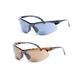 2 Pair of Unisex Bifocal Sport Wrap Sunglasses - Outdoor Reading Sunglasses - Black/Tortoise - 2.50
