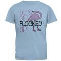 Flamingo Let's get Flocked Up Funny Pun Mens T Shirt Light Blue 2XL