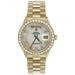 Rolex 36mm President Day-Date 18038 Diamond 18K Gold Watch White MOP Dial 3 CT.