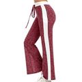 Women Drawstring Flared Pants Casual Bootcut Pant High Waist Trouser Stretchy Capris