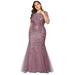 Ever-Pretty Womens Sequin Fishtail Cocktail Party Dresses for Women 77072 Orchid US6