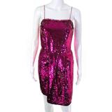 Derek Lam 10 Crosby Womens Lani Reversible Sequin Dress Fuchsia/Silver Size 6