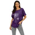 UKAP Crew Neck Shirts for Women Casual Loose Jersey Tunic Blouse Baggy Comfort Baseball Top Workout Running Tee Sweatsuit Purple XL