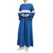 ZANZEA Women Spring Vintage Baggy Crew Neck Full Sleeve Lace Patchwork Casual Long Maxi Dress