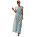 Abtel Hawaiian Beach Holiday Boho Beach Floral Maxi Dress For Women Casual Ladies Casual Wrap Summer Paisley Holiday Long Sundress Ladies Cocktail Party Evening Maxi Long Dress Beachwear Size 4-18