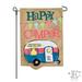 JEC Home Goods Happy Camper 2-Sided Polyester 18" x 13" Garden Flag in Black/Brown | 18 H x 12.5 W in | Wayfair GF50003-0