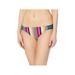 California Sunshine Women's Strappy Bikini Swim Bottom, Multi Stripe, Medium