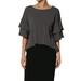 TheMogan Women's PLUS Casual 3/4 Tiered Bell Sleeve Boat Neck Blouse Top Shirt