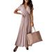 Women Summer Boho Long Midi Dress Cocktail Party Beach Dresses Polka Dot Dress Lady Holiday Cocktail Evening Prom Gown Long Maxi Dress