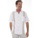 Scully 5254 WHT XXL The Traveler Mens Short Sleeve Shirt with Contrast Stripe, White - 2XL
