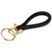 1 Pack Upscale PU-Leather Keychain Elegant Handmade Car Key Chain with Brass Horseshoe Buckle D Ring and Key Ring Handmade Key Chain Strap to Organize Keys Black Strap