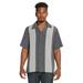 9 crowns men's retro bowling bahama camp button-down shirt-l.gray/d.gray-small