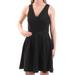 JUMP Womens Black Glitter Sleeveless V Neck Above The Knee Fit + Flare Party Dress Juniors Size: 3