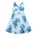 Eyicmarn Summer Family Clothes Parent-child Sleeveless Dress Women Girls Flower Dress