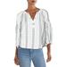 VELVET BY GRAHAM & SPENCER Womens Brandi V-Neck Striped Peasant Top