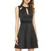 Allegra K Junior's Metallic Sleeveless Elastic Waist Skater Dress