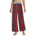 UKAP Womens Loose Baggy Wide Leg Pants Plus Size High Waist Tummy Control Elastic Waist Palazzo Floral Lounge Pants Leopard Print Tartan Plaid Harem Trousers