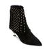 Brian Atwood CAMERON Black Nubuck Crosta Studded Kitten-Heel Booties (6.5)