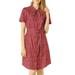 Allegra K Women's Dot Printed Tie Neck Button Down Belt Vintage Dresses