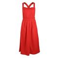 Women Boho Backless Sleeveless Long Red Dress Slim Evening Party A-Line Beach Sundress