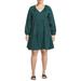 Terra & Sky Women's Plus Size Relaxed Peasant Dress