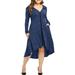 V-Neck High Low Dress for Ladies Plus Size Long Sleeve Zipper Maxi Dresses Loose Classic Hooded Dress for Women Plus Dresses Tunic