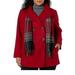 London Fog Women's Double-Breasted Plaid-Scarf Peacoat Medium Red Size Extra Large
