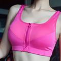 TINKER Ladies Fitness Sports Padded Seamless Bra Zipper Yoga Workout Vest