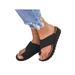 LUXUR Womens Slipper Wedge Heel Flip Flops Slip Ons Open Toe Mules Summer Sandals Shoes