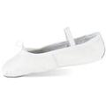 Danshuz Girls White Pleated Toe Suede Sole Ballet Deluxe Shoes 12.5-3 Kids Wide