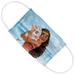 Disney Princess Kids Moana And Pua 2-Ply Reusable Cloth Face Mask Covering