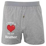 I Have a Heart On for Heather Soft Knit Boxer Heather SM