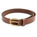 Skinny Belts for Women with Gold Tone Buckle Genuine Full Grain Leather Smooth Skinny Belt, Genova Brown