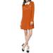 Allegra K Women's Cat Face Print Contrast Collar Above Knee Dress