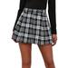 WomenÂ Plaid Girl TennisÂ HighÂ WaistÂ FlaredÂ AÂ LineÂ SkaterÂ PleatedÂ ShortÂ MiniÂ SkirtÂ Dress