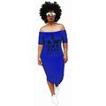 Women's Lettered Ultra-Long Printed Hip Dress