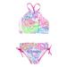 Owl's-Yard 2Pcs Set Toddler Baby Girl Floral Swimwear Summer Hanging-Neck Backless Tops+Bikini Bottoms Swimming Suit CQH