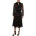 Lauren Ralph Lauren Womens Sophronia Georgette Floral Midi Dress Black 10