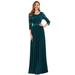 Ever-Pretty Women's Elegant Empire Waist Plus Size Evening Dresses for Women 07412 Teal US24