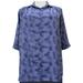 A Personal Touch Women's Plus Size 3/4 Sleeve Button-Up Blouse with Shirring - Purple Coils - 6X