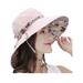 Yejaeka Women Summer Big Wide Brim Cotton Hat Floppy Derby Beach Sun Folding Hat