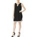 Bar III Women's Sleeveless Keyhole Cutout Shift Dress , Black, M