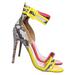 Dashing19 by Anne Michelle, Neon Pipping High Heels - Women 2 Piece Open Toe Sandal w Ankle Strap