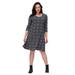 ellos Women's Plus Size Madison 3/4 Sleeve Dress