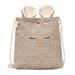 Winnereco Women Rabbit Shape Cotton Linen Small Shoulder Bag Crossbody Bag(Khaki)