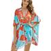 AS ROSE RICH Kimonos for Women - Beach Coverups for Women - Plus Size Cardigan - Floral,Multi Color 2X Aqua Blue
